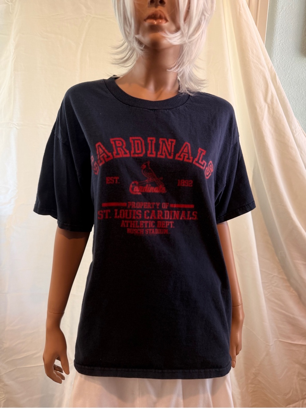 St. Louis Cardinals Men’s Short Sleeve Tee - Navy with Red Logo